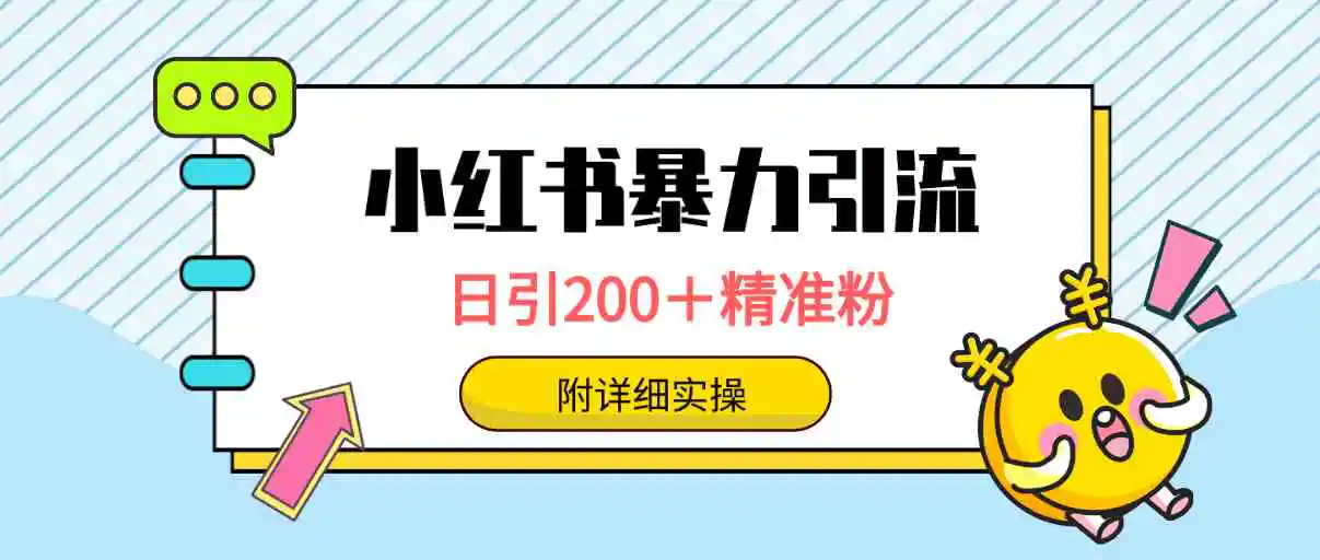 （9582期）小红书暴力引流大法，日引200＋精准粉，一键触达上万人，附详细实操-课程网