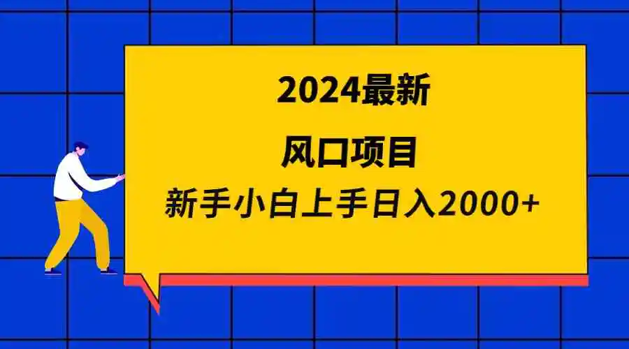 （9483期）2024最新风口项目 新手小白日入2000+-课程网
