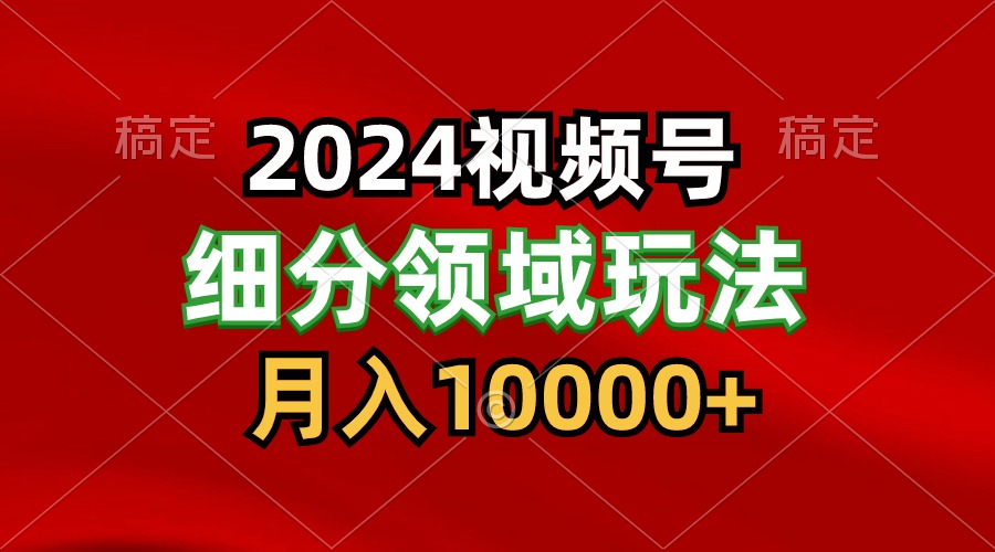 2024视频号分成计划细分领域玩法，每天5分钟，月入1W+-课程网