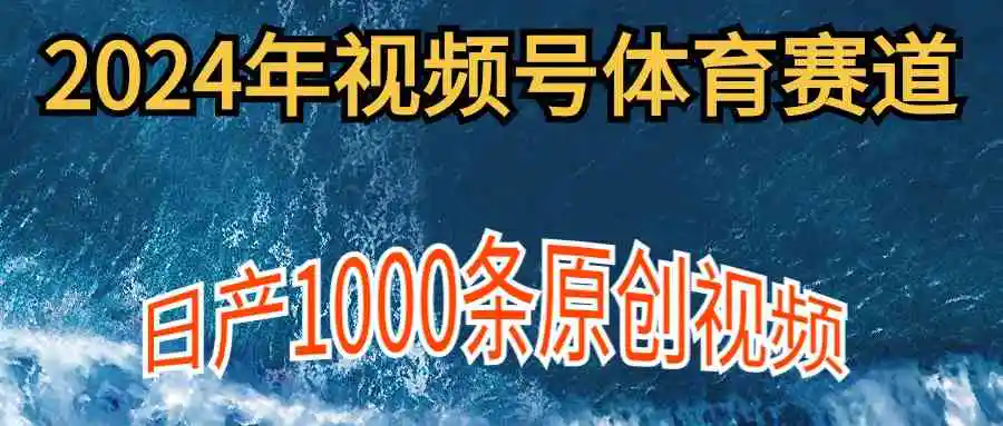（9810期）2024年体育赛道视频号，新手轻松操作， 日产1000条原创视频,多账号多撸分成-课程网