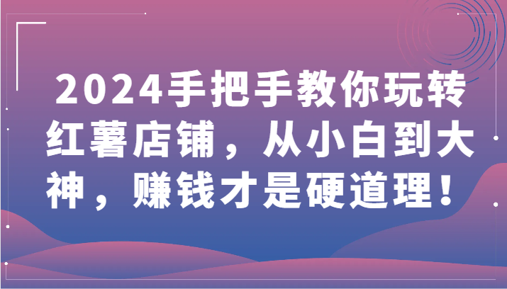 2024手把手教你玩转红薯店铺，从小白到大神，赚钱才是硬道理！-课程网
