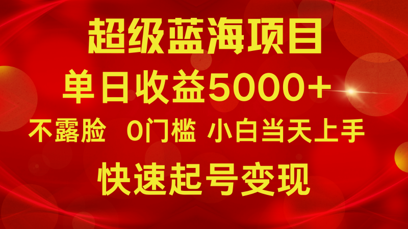 2024超级蓝海项目 单日收益5000+ 不露脸小游戏直播，小白当天上手，快手起号变现-课程网
