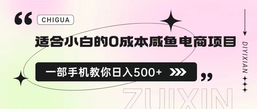 （6652期）适合小白的0成本咸鱼电商项目，一部手机，教你如何日入500+的保姆级教程-课程网