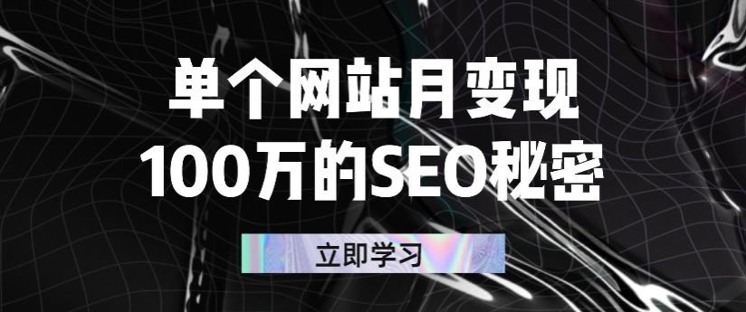 (2332期)单个网站月变现100万的SEO秘密:如何百分百做出赚钱站点