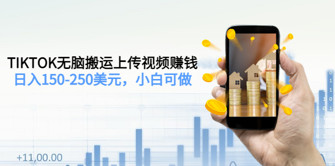 （3142期）TIKTOK无脑搬运上传视频赚钱，日入150-250美元，小白可做（2节视频课）-课程网