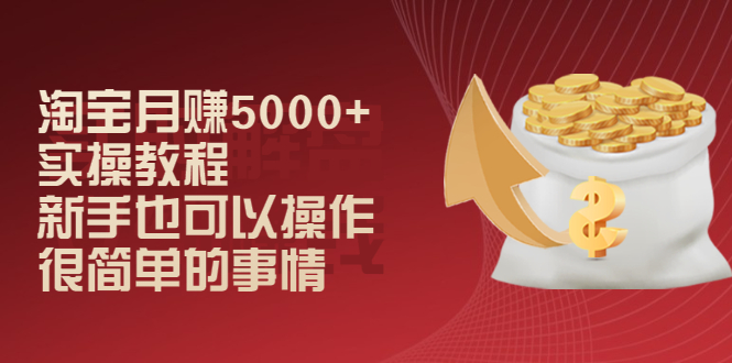 （2024期）淘宝月赚5000+实操教程，新手也可以操作，很简单的事情-课程网
