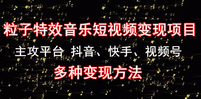 （4586期）《粒子特效音乐短视频变现项目》主攻平台 抖音、快手、视频号 多种变现方法-课程网