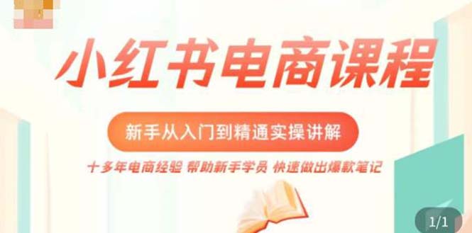 （5049期）小红书电商新手入门到精通实操课，从入门到精通做爆款笔记，开店运营-课程网