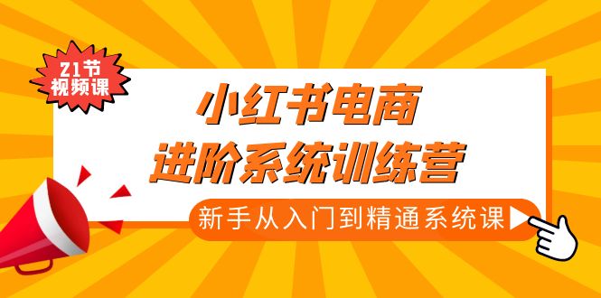 （4952期）小红书电商进阶系统训练营：新手从入门到精通系统课（21节视频课）-课程网