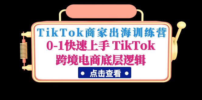 （4795期）TikTok商家出海训练营：0-1快速上手 TikTok跨境电商底层逻辑(无中创水印)-课程网