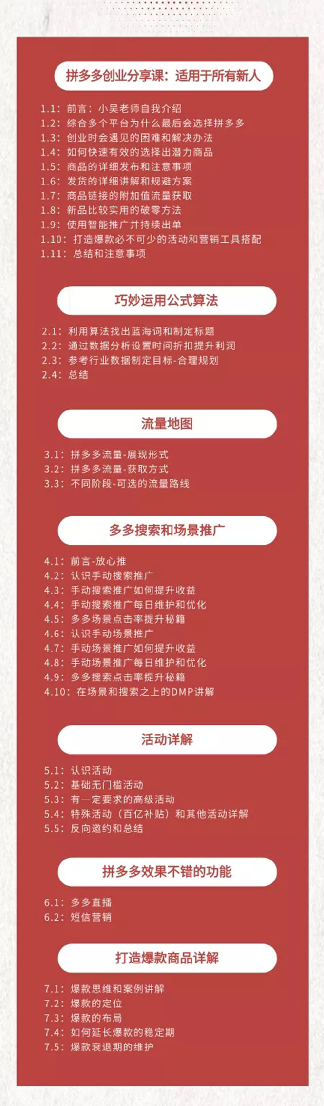 （1686期）拼多多新人打造爆款创业课：快速引流持续出单，适用于所有新人-课程网