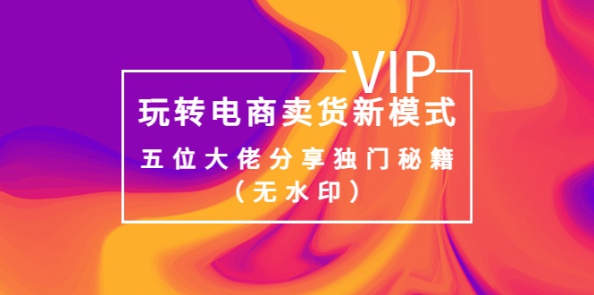 （3669期）某收费培训：玩转电商卖货新模式，五位大佬分享独门秘籍（无水印）-课程网